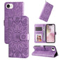 Embossed Sunflower Leather Phone Case, For iPhone 18 Pro / 17 Pro, For iPhone 18 Pro Max / 17 Pro Max, For iPhone 17e / 16e, For iPhone 17