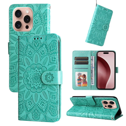 Embossed Sunflower Leather Phone Case, For iPhone Air, For iPhone 16 Pro Max, For iPhone 16 Pro, For iPhone 16 Plus