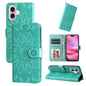 Embossed Sunflower Leather Phone Case, For iPhone 16, For iPhone 15 Pro Max, For iPhone 15 Pro, For iPhone 15 Plus