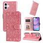 Embossed Sunflower Leather Phone Case, For iPhone 18 Pro / 17 Pro, For iPhone 18 Pro Max / 17 Pro Max, For iPhone 17e / 16e, For iPhone 17