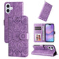 Embossed Sunflower Leather Phone Case, For iPhone 18 Pro / 17 Pro, For iPhone 18 Pro Max / 17 Pro Max, For iPhone 17e / 16e, For iPhone 17