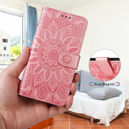 Embossed Sunflower Leather Phone Case, For iPhone 18 Pro / 17 Pro, For iPhone 18 Pro Max / 17 Pro Max, For iPhone 17e / 16e, For iPhone 17