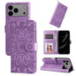 Embossed Sunflower Leather Phone Case, For iPhone 18 Pro / 17 Pro, For iPhone 18 Pro Max / 17 Pro Max, For iPhone 17e / 16e, For iPhone 17