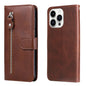 Fashion Calf Texture Zipper Leather Phone Case, For iPhone 16, For iPhone 15 Pro Max, For iPhone 15 Pro, For iPhone 15 Plus