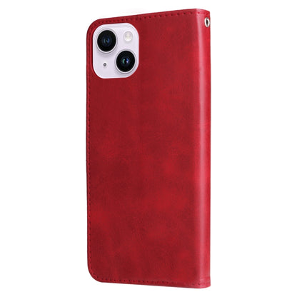 Fashion Calf Texture Zipper Leather Phone Case, For iPhone 15