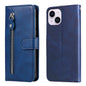 Fashion Calf Texture Zipper Leather Phone Case, For iPhone 15
