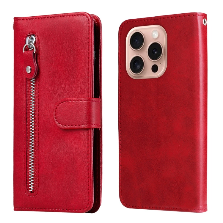 Fashion Calf Texture Zipper Leather Phone Case, For iPhone Air, For iPhone 16 Pro Max, For iPhone 16 Pro, For iPhone 16 Plus