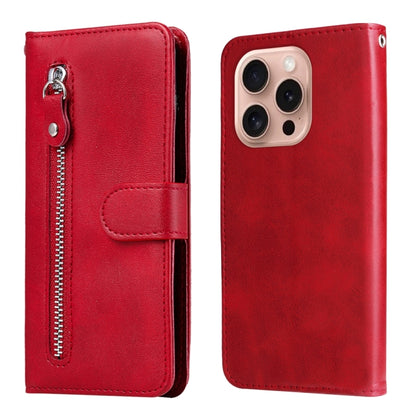 Fashion Calf Texture Zipper Leather Phone Case, For iPhone Air, For iPhone 16 Pro Max, For iPhone 16 Pro, For iPhone 16 Plus