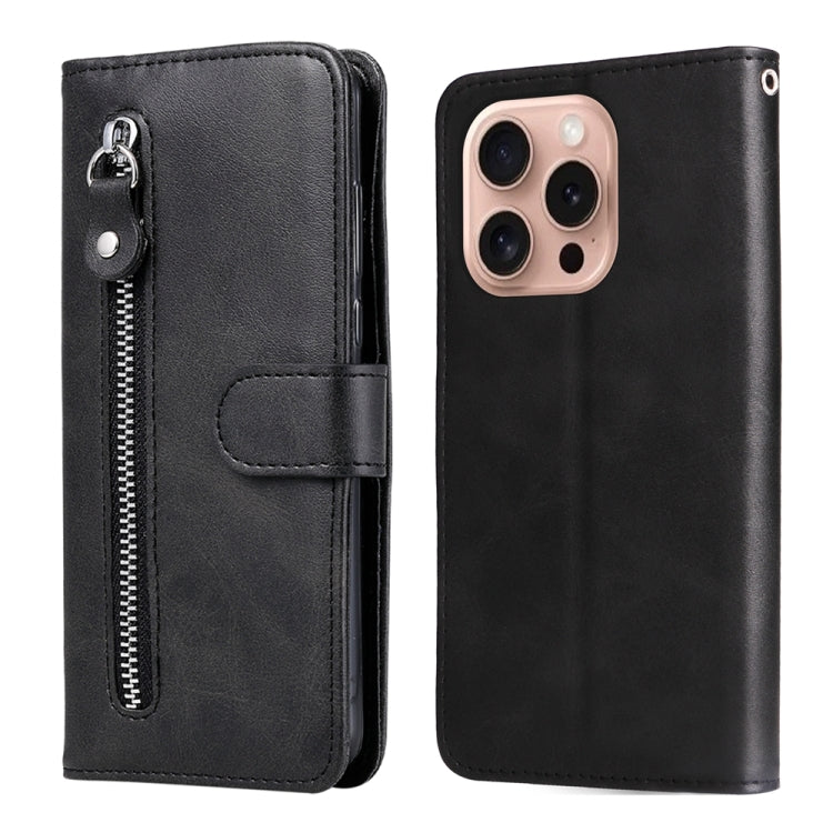Fashion Calf Texture Zipper Leather Phone Case, For iPhone Air, For iPhone 16 Pro Max, For iPhone 16 Pro, For iPhone 16 Plus