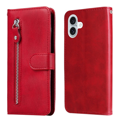 Fashion Calf Texture Zipper Leather Phone Case, For iPhone Air, For iPhone 16 Pro Max, For iPhone 16 Pro, For iPhone 16 Plus