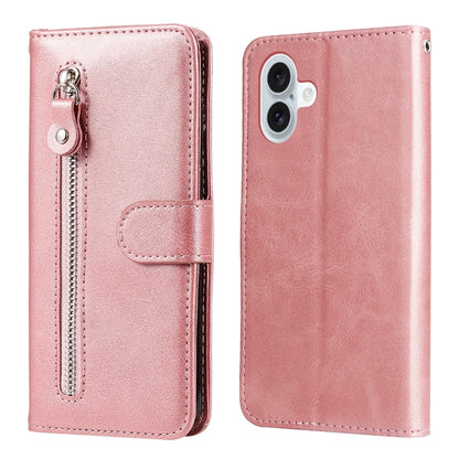 Fashion Calf Texture Zipper Leather Phone Case, For iPhone Air, For iPhone 16 Pro Max, For iPhone 16 Pro, For iPhone 16 Plus