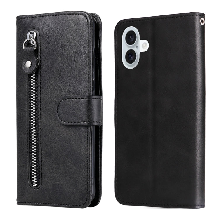 Fashion Calf Texture Zipper Leather Phone Case, For iPhone Air, For iPhone 16 Pro Max, For iPhone 16 Pro, For iPhone 16 Plus