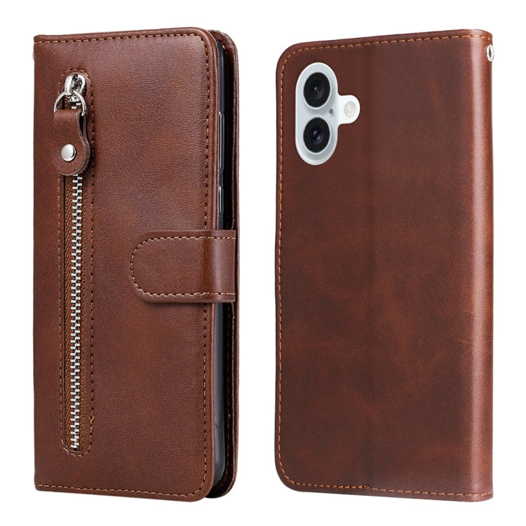 Fashion Calf Texture Zipper Leather Phone Case, For iPhone Air, For iPhone 16 Pro Max, For iPhone 16 Pro, For iPhone 16 Plus