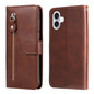 Fashion Calf Texture Zipper Leather Phone Case, For iPhone Air, For iPhone 16 Pro Max, For iPhone 16 Pro, For iPhone 16 Plus