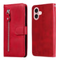 Fashion Calf Texture Zipper Leather Phone Case, For iPhone 16, For iPhone 15 Pro Max, For iPhone 15 Pro, For iPhone 15 Plus