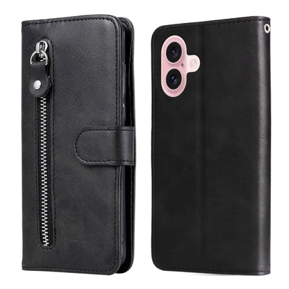Fashion Calf Texture Zipper Leather Phone Case, For iPhone 16, For iPhone 15 Pro Max, For iPhone 15 Pro, For iPhone 15 Plus