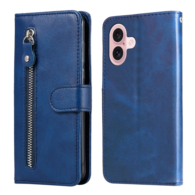 Fashion Calf Texture Zipper Leather Phone Case, For iPhone 16, For iPhone 15 Pro Max, For iPhone 15 Pro, For iPhone 15 Plus