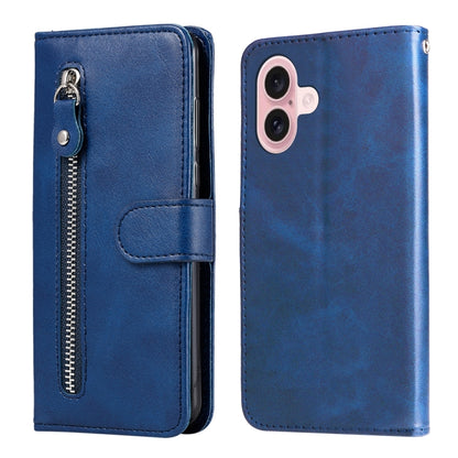Fashion Calf Texture Zipper Leather Phone Case, For iPhone 16, For iPhone 15 Pro Max, For iPhone 15 Pro, For iPhone 15 Plus