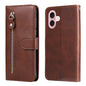 Fashion Calf Texture Zipper Leather Phone Case, For iPhone 16, For iPhone 15 Pro Max, For iPhone 15 Pro, For iPhone 15 Plus
