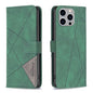 Magnetic Buckle Rhombus Texture Leather Phone Case, For iPhone 15 Pro Max, For iPhone 15 Pro, For iPhone 15 Plus, For iPhone 15