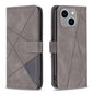 Magnetic Buckle Rhombus Texture Leather Phone Case, For iPhone 15 Pro Max, For iPhone 15 Pro, For iPhone 15 Plus, For iPhone 15