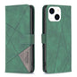 Magnetic Buckle Rhombus Texture Leather Phone Case, For iPhone 15 Pro Max, For iPhone 15 Pro, For iPhone 15 Plus, For iPhone 15