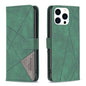 Magnetic Buckle Rhombus Texture Leather Phone Case, For iPhone 16 Pro Max, For iPhone 16 Pro, For iPhone 16 Plus, For iPhone 16