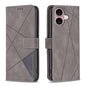 Magnetic Buckle Rhombus Texture Leather Phone Case, For iPhone 16 Pro Max, For iPhone 16 Pro, For iPhone 16 Plus, For iPhone 16