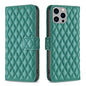 Diamond Lattice Wallet Flip Leather Phone Case, For iPhone 16, For iPhone 15 Pro Max, For iPhone 15 Pro, For iPhone 15 Plus
