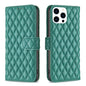 Diamond Lattice Wallet Flip Leather Phone Case, For iPhone 16, For iPhone 15 Pro Max, For iPhone 15 Pro, For iPhone 15 Plus