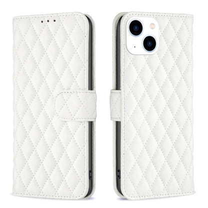Diamond Lattice Wallet Flip Leather Phone Case, For iPhone 15