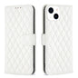 Diamond Lattice Wallet Flip Leather Phone Case, For iPhone 15