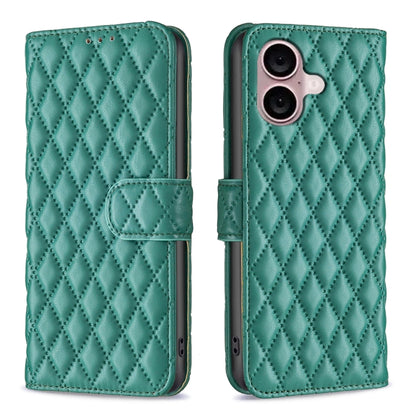 Diamond Lattice Wallet Flip Leather Phone Case, For iPhone 16, For iPhone 15 Pro Max, For iPhone 15 Pro, For iPhone 15 Plus