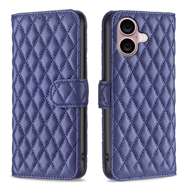 Diamond Lattice Wallet Flip Leather Phone Case, For iPhone Air, For iPhone 16 Pro Max, For iPhone 16 Pro, For iPhone 16 Plus