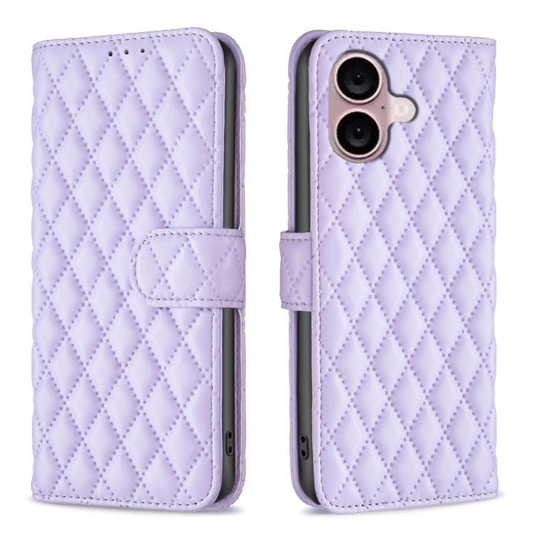 Diamond Lattice Wallet Flip Leather Phone Case, For iPhone Air, For iPhone 16 Pro Max, For iPhone 16 Pro, For iPhone 16 Plus