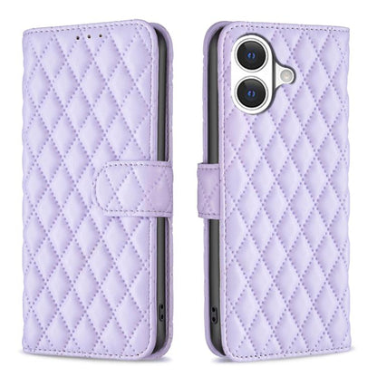 Diamond Lattice Wallet Flip Leather Phone Case, For iPhone 17e / 16e, For iPhone 17 Pro Max, For iPhone 17 Pro, For iPhone 17