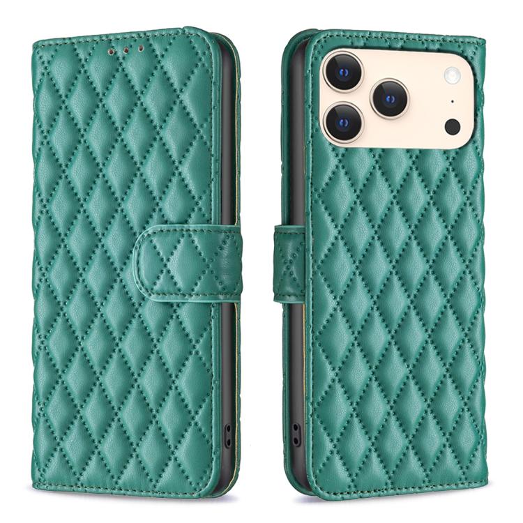 Diamond Lattice Wallet Flip Leather Phone Case, For iPhone 17e / 16e, For iPhone 17 Pro Max, For iPhone 17 Pro, For iPhone 17