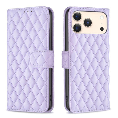 Diamond Lattice Wallet Flip Leather Phone Case, For iPhone 17e / 16e, For iPhone 17 Pro Max, For iPhone 17 Pro, For iPhone 17