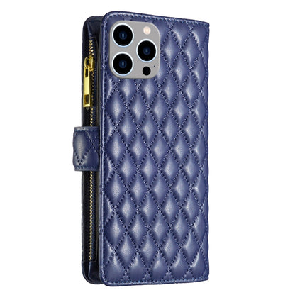 Diamond Lattice Zipper Wallet Leather Flip Phone Case, For iPhone 15 Pro Max, For iPhone 15 Pro, For iPhone 15 Plus, For iPhone 15