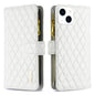 Diamond Lattice Zipper Wallet Leather Flip Phone Case, For iPhone 15 Pro Max, For iPhone 15 Pro, For iPhone 15 Plus, For iPhone 15