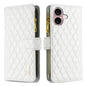 Diamond Lattice Zipper Wallet Leather Flip Phone Case, For iPhone 16 Pro Max, For iPhone 16 Pro, For iPhone 16 Plus, For iPhone 16