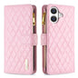 Diamond Lattice Zipper Wallet Leather Flip Phone Case, For iPhone 18 Pro/17 Pro, For iPhone 18 Pro Max/17 Pro Max, For iPhone 17, For iPhone 17 Air