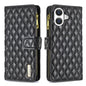 Diamond Lattice Zipper Wallet Leather Flip Phone Case, For iPhone 17 Pro Max, For iPhone 17 Pro, For iPhone 17, For iPhone Air