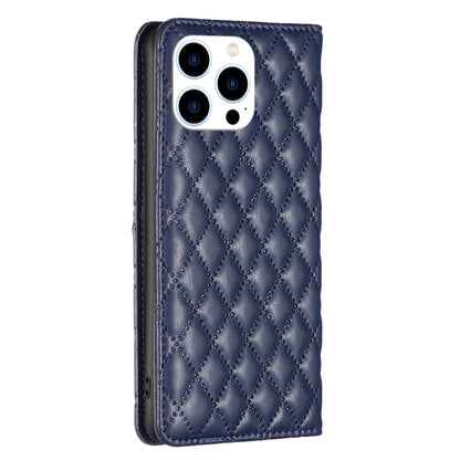 Diamond Lattice Magnetic Leather Flip Phone Case, For iPhone 16 Pro Max, For iPhone 16 Pro, For iPhone 16 Plus, For iPhone 16