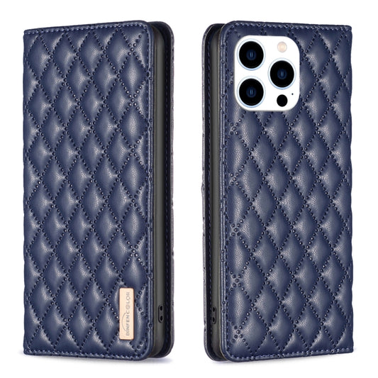 Diamond Lattice Magnetic Leather Flip Phone Case, For iPhone 16 Pro Max, For iPhone 16 Pro, For iPhone 16 Plus, For iPhone 16