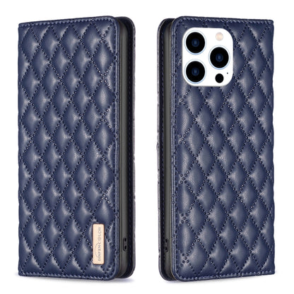 Diamond Lattice Magnetic Leather Flip Phone Case, For iPhone 16 Pro Max, For iPhone 16 Pro, For iPhone 16 Plus, For iPhone 16