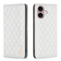 Diamond Lattice Magnetic Leather Flip Phone Case, For iPhone 16 Pro Max, For iPhone 16 Pro, For iPhone 16 Plus, For iPhone 16