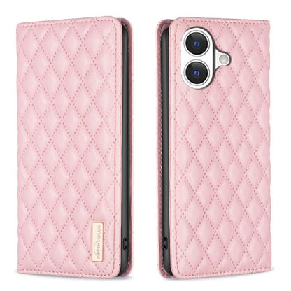 Diamond Lattice Magnetic Leather Flip Phone Case, For iPhone 17 Pro Max, For iPhone 17 Pro, For iPhone 17, For iPhone Air