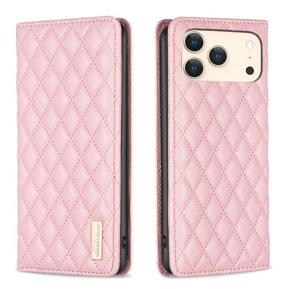 Diamond Lattice Magnetic Leather Flip Phone Case, For iPhone 17 Pro Max, For iPhone 17 Pro, For iPhone 17, For iPhone Air