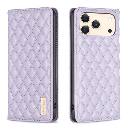 Diamond Lattice Magnetic Leather Flip Phone Case, For iPhone 17 Pro Max, For iPhone 17 Pro, For iPhone 17, For iPhone Air